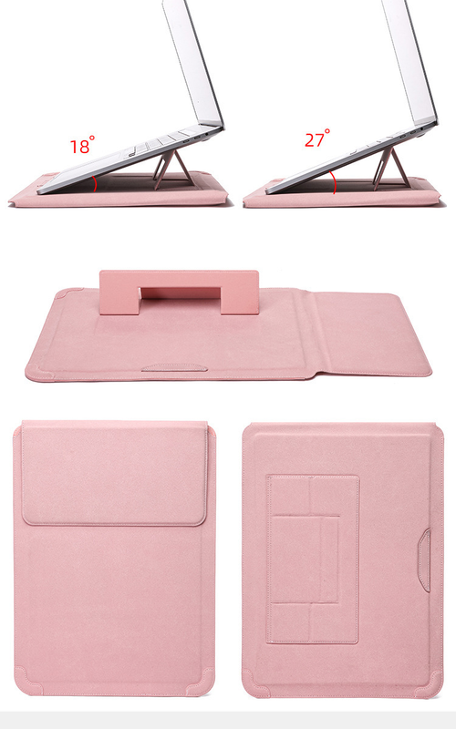FlexDesk Sleeve in blush: sleeve, folding stand and mouse surface